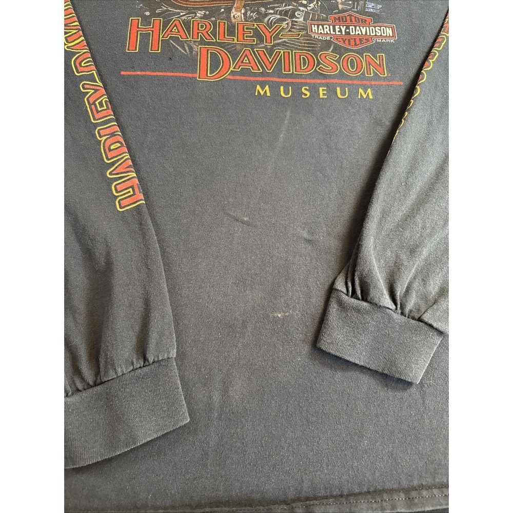 VTG Harley-Davidson Museum Milwaukee WI Black Long Sleeve T-Shirt Size 2XL - Picture 3 of 9